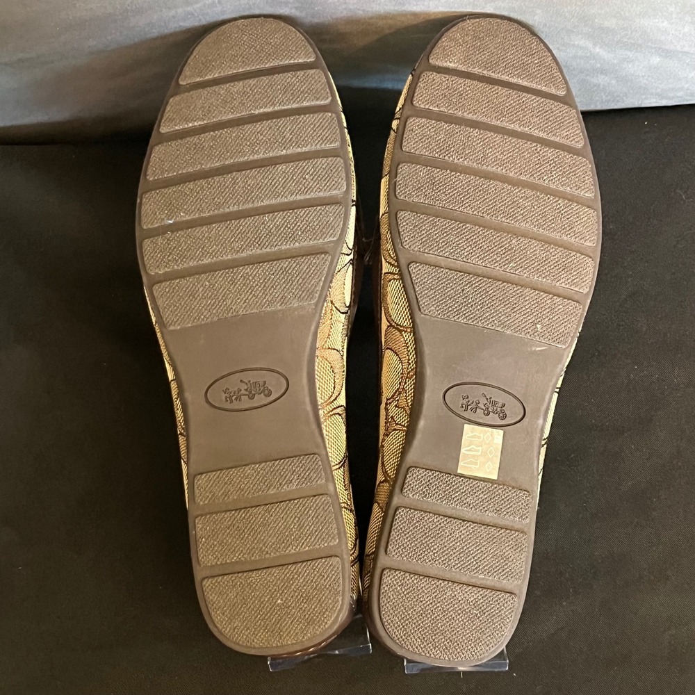 Coach Signature C Monogram Loafers Brown Gold Chain Women's Size 7 - Picture 5 of 5